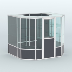 Павильон из профиля пристенный №7б (4,32 кв. м), Антрацит