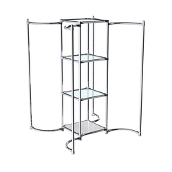 Хромированное вешало ВОЛНА №4-1 с полками стекло 6мм, Ясень Анкор светлый - U31104