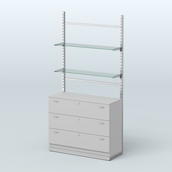 Система ЭЛЕГАНТ №9 без ДСП с тумбой T13 (1200 мм), Серый