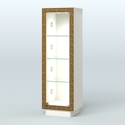 Низкая витрина с декором на цоколе НБА-1С, Белый