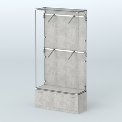 Торговая система ХРОМ (задняя стенка - ДСП) 1200 мм №3-1 с тумбой Т-11 и поручнями, Метрополитан Грей