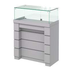 Торговый прилавок с утопленным фасадом и широкими ящиками №УФ-4-900, Серый