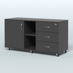 Тумба сервисная правая Киви, цвет светлый дуб, Черный