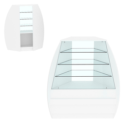 Торговый прилавок со стеклом серии БРИЗ №3 угловой (внешний угол), Белый