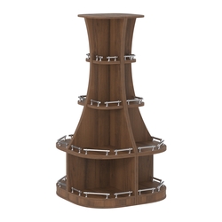 Островной низкий стеллаж ГАРАНТ №1-О с ограничителями, Орех