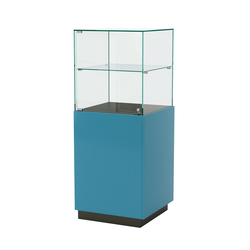 Витрина ювелирная квадратная "Диаманд" №8, ЛДСП черный + МДФ бриз