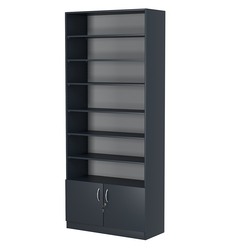 Стеллаж из ДСП с 6-ю полками 400x900 мм серии LEVEL-6 №14 (З/C - ДВП), Антрацит