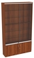 Витрина СЭСП-Z №1-1-300 (З/C - ДВП) со стеклянными полками и шторками Орех