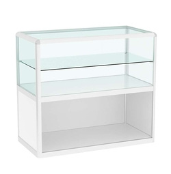 Прилавок из профиля прямоугольный №3 (открытый), Белый