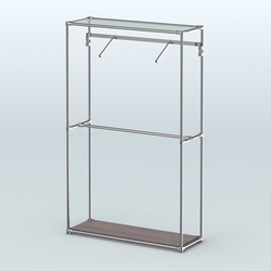 Торговая система ХРОМ без ДСП 1200 мм с поручнями №4, Ясень Анкор темный