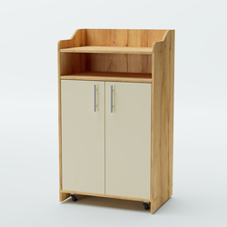 Стойка официанта "Бармен" №4-П передвижная, Дуб Золотистый и Крем Вайс