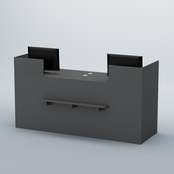 Ресепшен Атлант классический с полкой №2, Темно-Серый