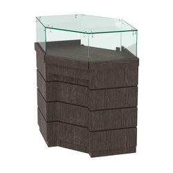 Торговый прилавок угловой внешний с утопленным фасадом №УФ-5, Дуб Венге