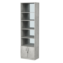 Стеллаж из ДСП с 4-мя полками 350x600 мм серии LEVEL-4 №6-2 (З/C - ЗЕРКАЛО), Метрополитан Грей