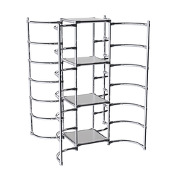 Хромированное вешало ДУГА №3-3 с полками ДСП 16 мм, Серый