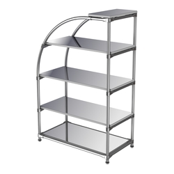 Хромированный стенд универсальный TD-06 (Т) с полками Зеркало 4мм, Серый