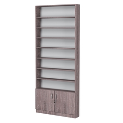 Стеллаж из ДСП с 7-ю полками 150x900 мм серии LEVEL-7 №9 (З/C - ДВП), Ясень Анкор темный