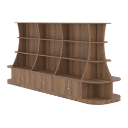 Островной низкий стеллаж ГАРАНТ №4, Орех