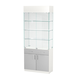 Витрина ювелирная "Диаманд" №12, Белый + Серый