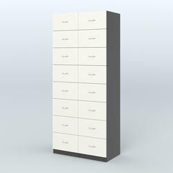 Шкаф для аптек - картотека серии RED №8 , Черный + Белый