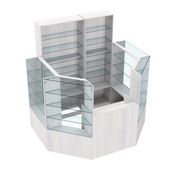 Торговый пристенный островок ГРАЦИЯ №2 (открытый) (3.3 кв.м), Ясень Анкор светлый