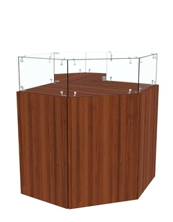 Прилавок с распашными дверками ОТРАЖЕНИЕ №16 угловой, Орех