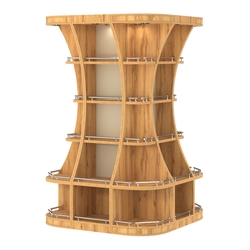 Островной высокий стеллаж ГАРАНТ №7-О с ограничителями, Дуб Золотистый и Крем Вайс