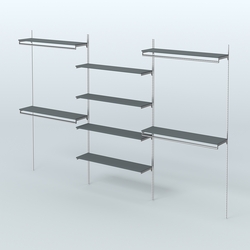 Neo Fix №5(С) с выносными поручнями и полками из ДСП (3600 мм), Темно-Серый