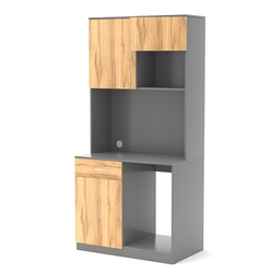 Офисная мини-кухня ПРАКТИК №5, Темно-Серый  + Дуб Золотистый