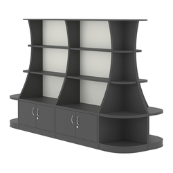  Островной низкий стеллаж ГАРАНТ №3, Черный и Белый