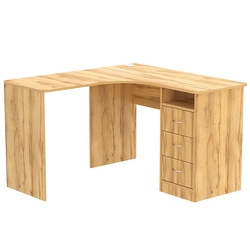 Стол угловой с ящиками СУ-01-П (правосторонний), Дуб Золотистый