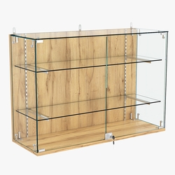 Витрина настенная НЕО №3-1 с двумя полками, Дуб Золотистый