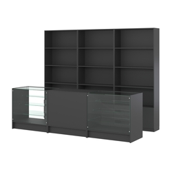 Комплект стеллажей ЭК-03 и прилавков ЭК-4, Черный