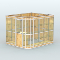 Павильон из профиля угловой №6в (5,5 кв.м), Дуб Золотистый