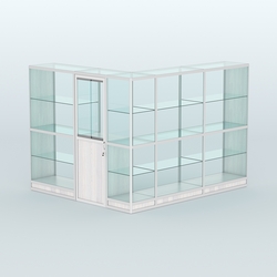 Павильон из профиля угловой №1г (5,5 кв.м), Ясень Анкор светлый