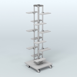 Торговый стенд для обуви с полками ДСП ЛЕСЕНКА №1-1, Серый