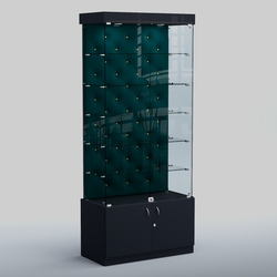 Высокая стеклянная витрина КАПИТОНЕ №501, Антрацит + 12 Az