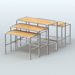 Комплект столов №2-4 с полками ДСП 16мм, Дуб Золотистый