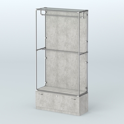 Торговая система ХРОМ (задняя стенка - ДСП) 1200 мм №1-1 с тумбой Т-11 и поручнями, Метрополитан Грей