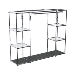 Хромированный стенд-вешало TD-46 №1-4 Хром с полками Зеркало 4мм, Антрацит