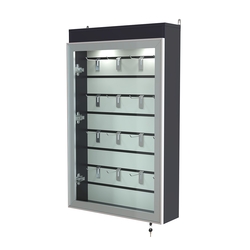 Витрина настенная №2-2Б с эконом панелью и верхней подсветкой серии Collecto, Антрацит