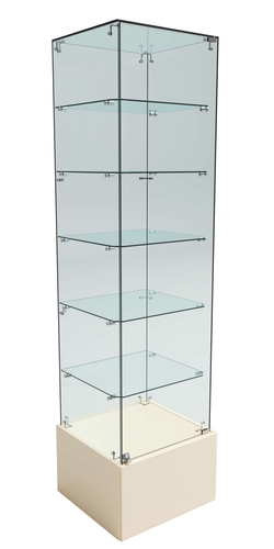 Витрина ИСТРА №510 стаканчик (задняя стенка - стекло), Крем Вайс