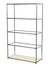 Торговый хромированный стеллаж с прозрачными полками №5 Крем Вайс
