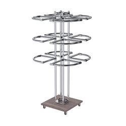 Торговое хромированное трехъярусное вешало СЕКТОР №3, Ясень Анкор темный - U31105