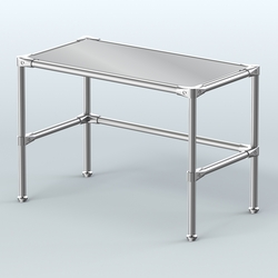 Стол малый D-41 с полкой Зеркало 4мм, Белый