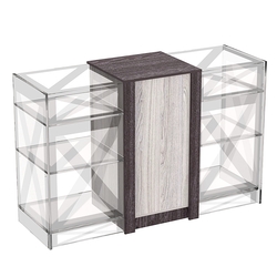 Прилавок из ДСП Модерн №1-КР-600 центральный, Ясень Анкор светлый + Ясень Анкор темный