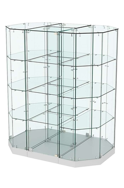 Стеклянная островная низкая с цоколем витрина Хит Продаж №835-О-450, Серый