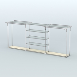 Островная торговая система ХРОМ 3600 мм с поручнями №7, Крем Вайс