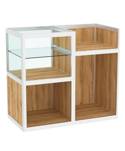 Прилавок под кассу из профиля №3  (открытый), Дуб Золотистый