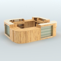 Островной павильон Чай и Кофе с собой №2, Дуб Золотистый и Крем Вайс